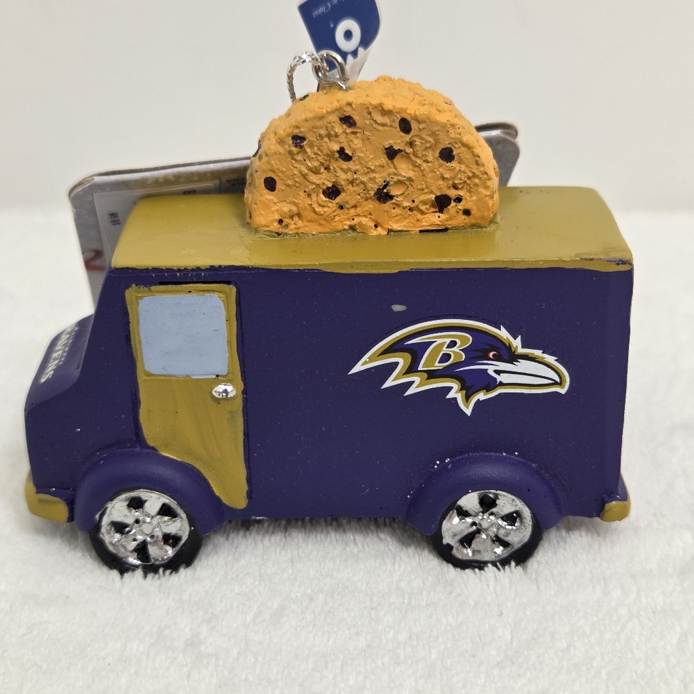 NFL Baltimore Ravens Purple and Gold Holiday Truck with Orange Accents NEW